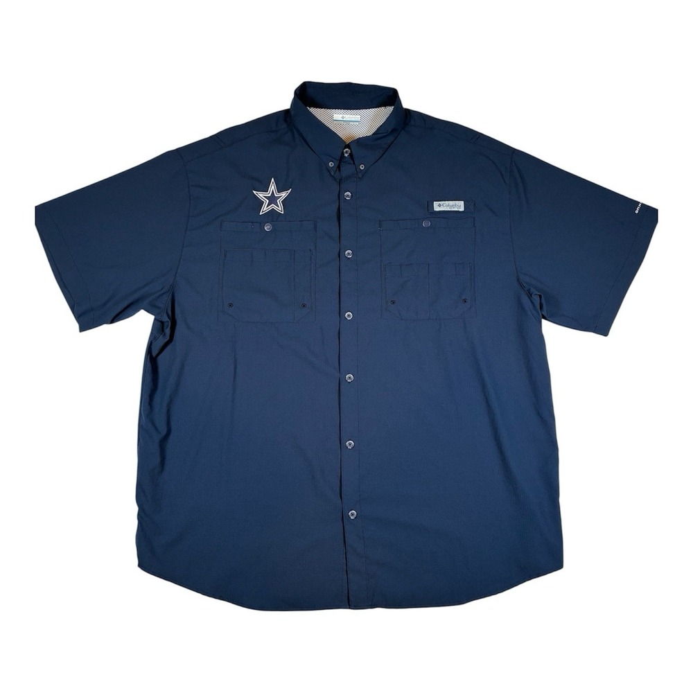Columbia PFG Dallas Cowboys Mens 2XL Navy Blue Vented Fishing Gorpcore